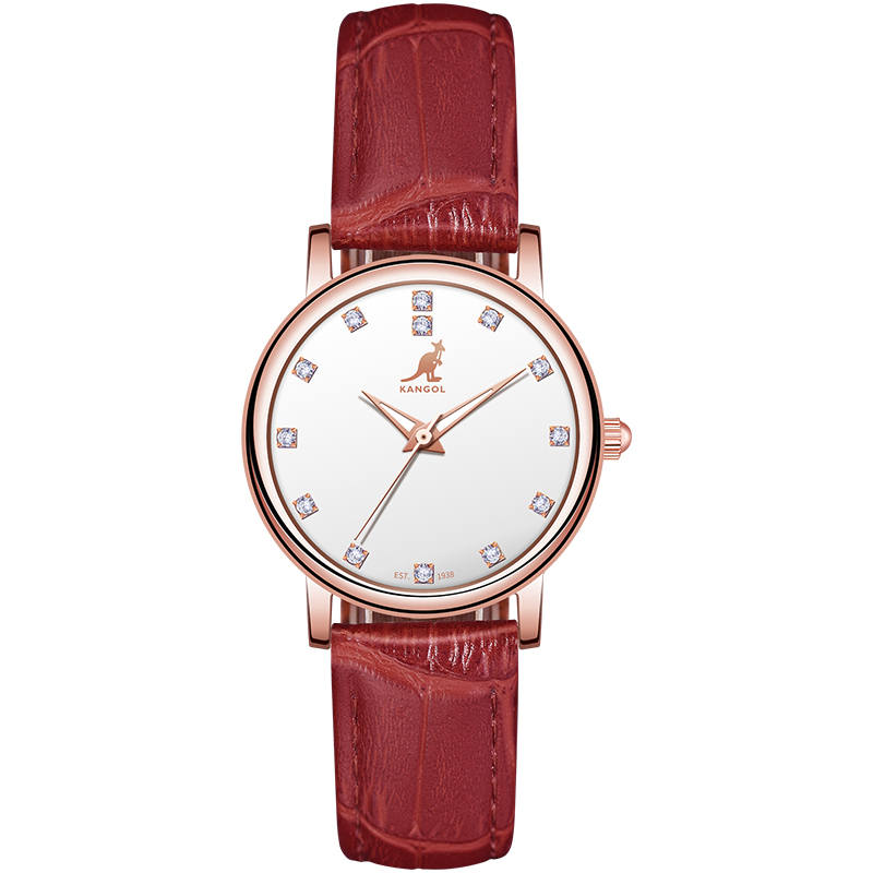 KANGOL Quartz Movement Belt Strap Watch Women's Watch White Dial Waterproof