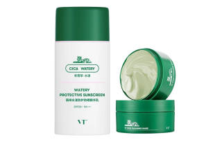 VT Centella Asiatica Clay Mask Water Rich Sun Protection Skincare Sets Soothing Cleaning 80g+50g