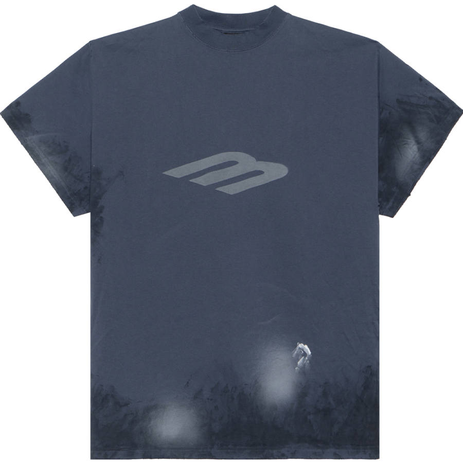 Balenciaga T Shirt Loose Fit Unisex Dark Blue