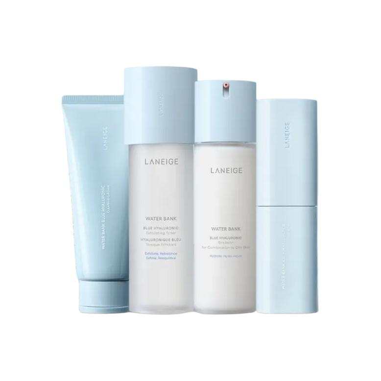 LANEIGE New Aqua Cool Small Blue Shield Skincare Sets Soothing Stabilizing Four Piece Set