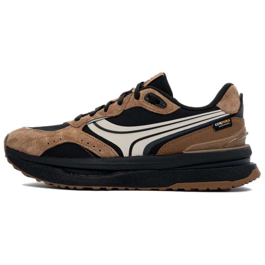 Li-Ning Li Ning Abrasion Resistant Cushioning Low top Casual Shoes Unisex Black Brown