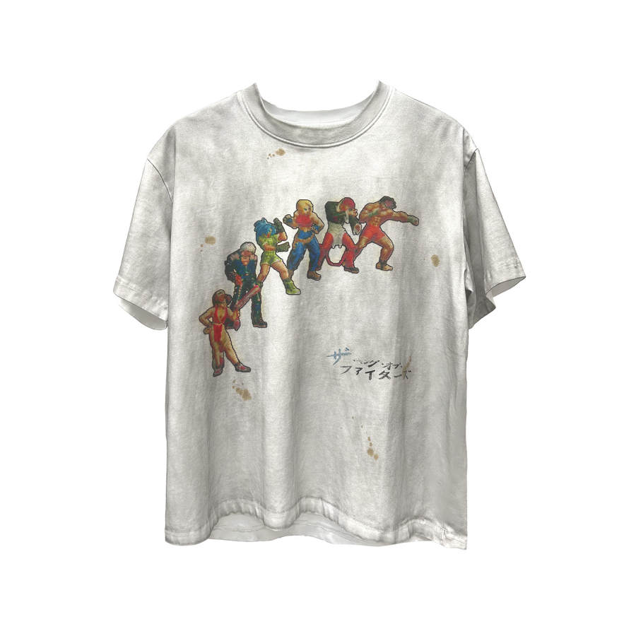 WANNA LAB T Shirts Unisex Washed White Crew Neck Moderate