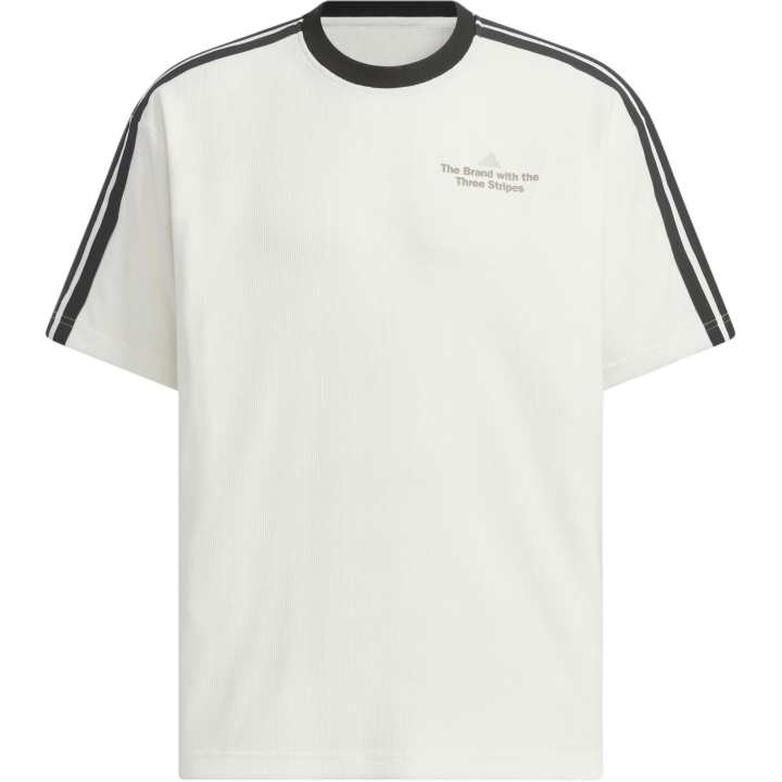 Adidas Adidas T Shirts Men's Jade White/Black Crew Neck Moderate