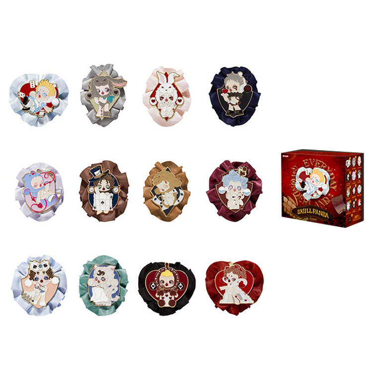 POP MART Skullpanda Everyday Wonderland Collection Badge Mystery Boxes Single Mystery Box/Whole Box 12 Pcs