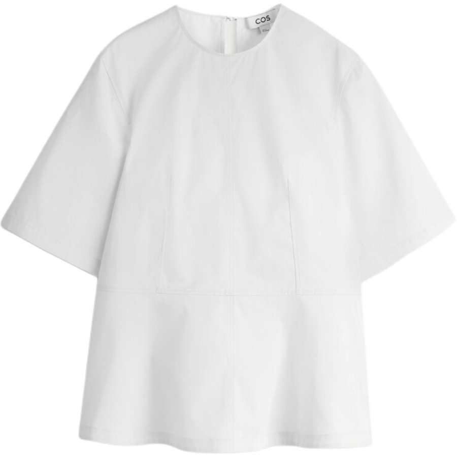 COS T Shirts Women's White Crew Neck Moderate
