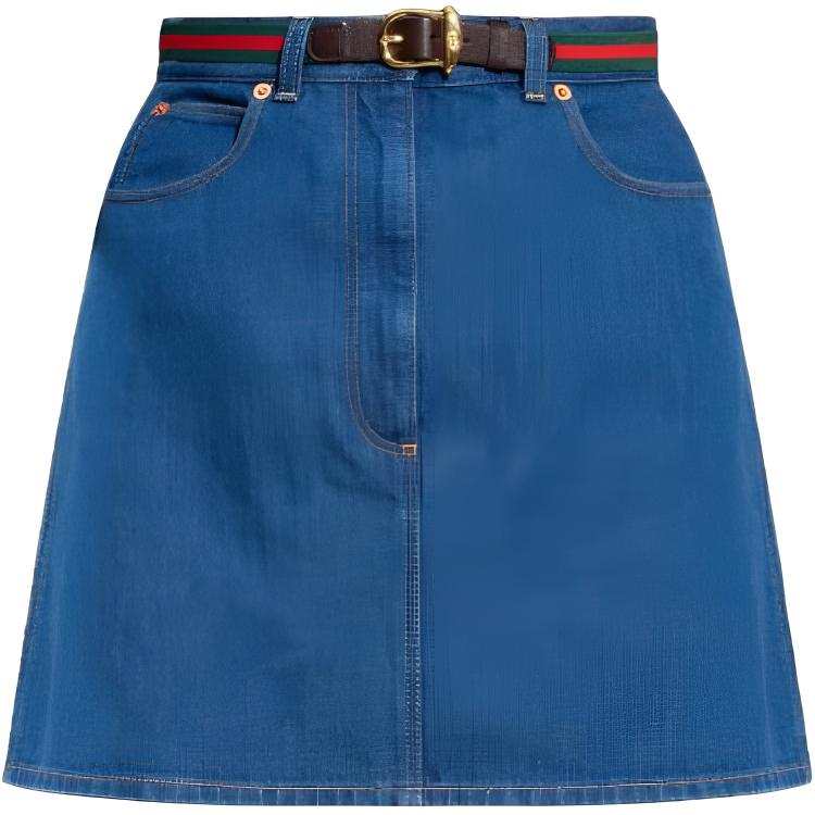 GUCCI GUCCI Belted Denim Miniskirt