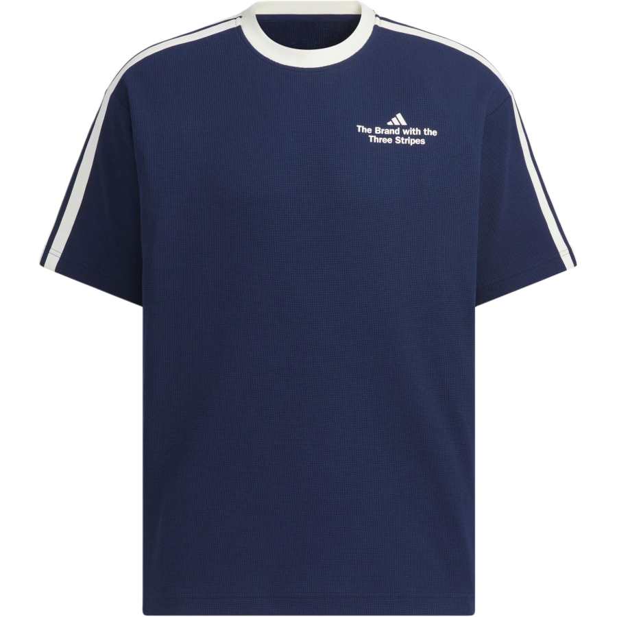 Adidas Adidas T Shirts Men's Dark Indigo/Jade White Crew Neck Moderate