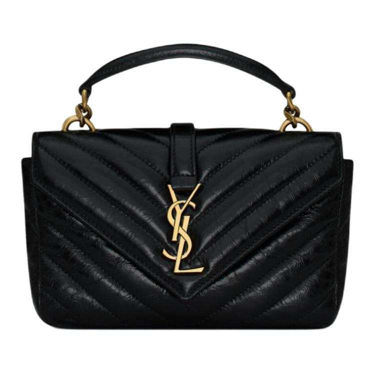 SAINT LAURENT College Cow Leather Shoulder Bag, Crossbody Bag, Handbag Mini Women's Black