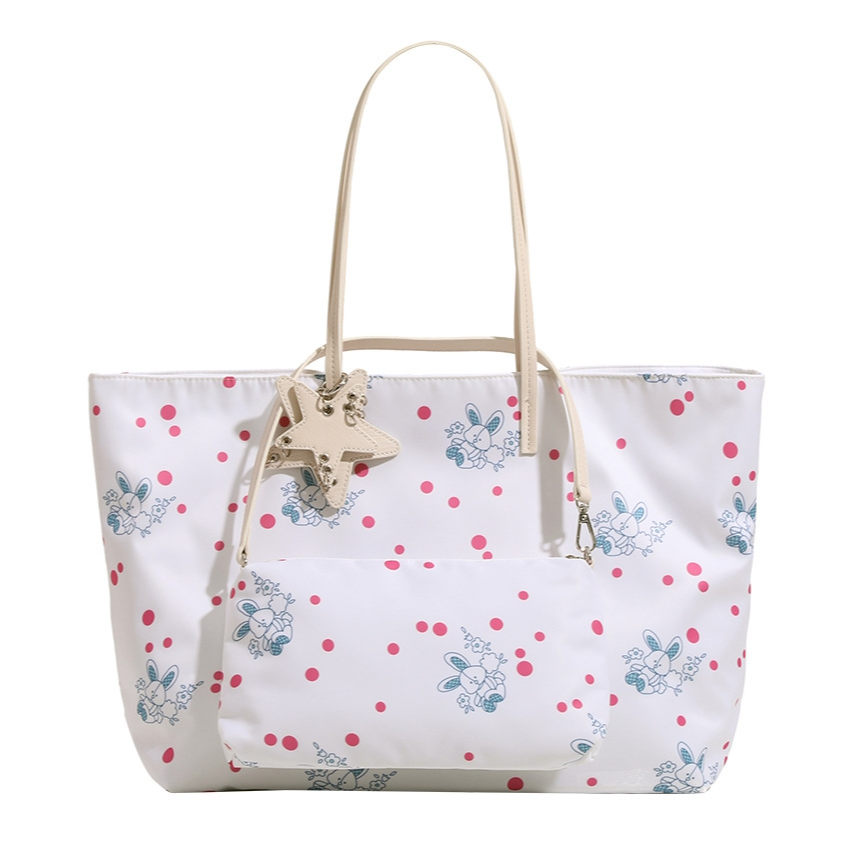 PAYOT Nylon With Synthetic Leather Shoulder Bag Women's White/Pink