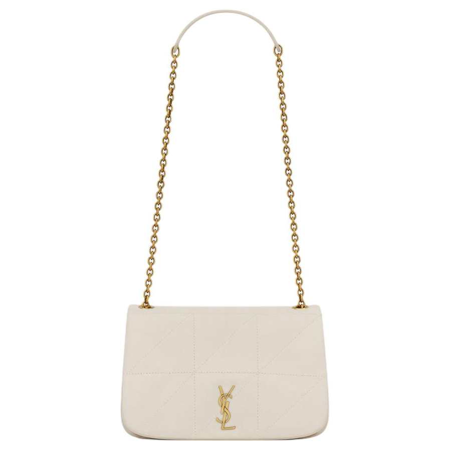 SAINT LAURENT Jamie Soft Sheepskin Crossbody Bag, Shoulder Bag Mini Women's Vintage White