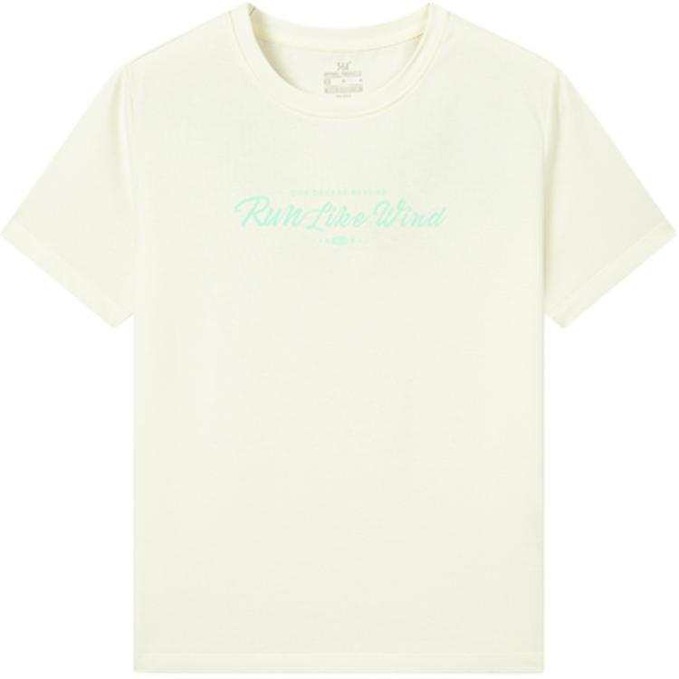 361° T Shirts Women's Cream White Crew Neck Thin Straight Fit