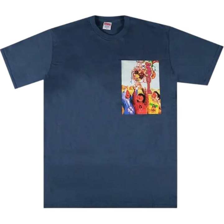 Supreme Supreme T Shirts Men's Blue Crew Neck
