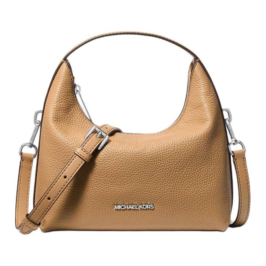 MICHAEL KORS Ember Pebbled Leather Shoulder Bag, Crossbody Bag, Handbag Small Women's Peanut