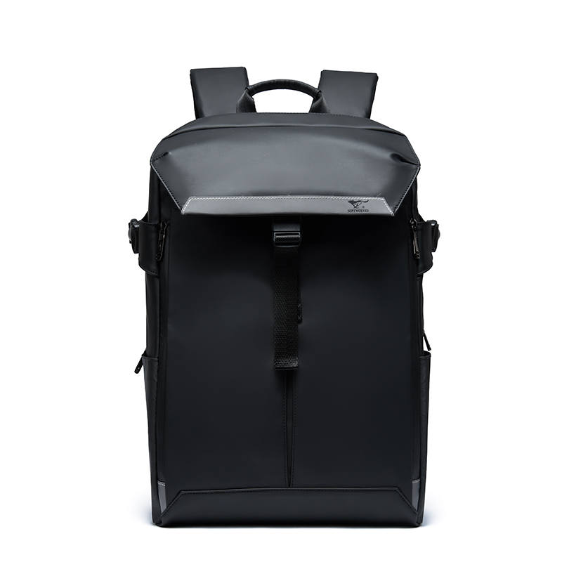 SEPTWOLVES SEPTWOLVES Synthetic Leather, Textile Mosaic Backpack Small Unisex Black