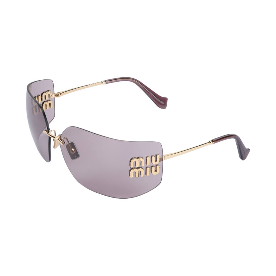 MIU MIU Irregular Shape Sunglasses Women's Gold