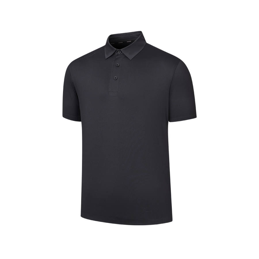 Saucony Polo Shirts Men's Jet Black Lapel Moderate