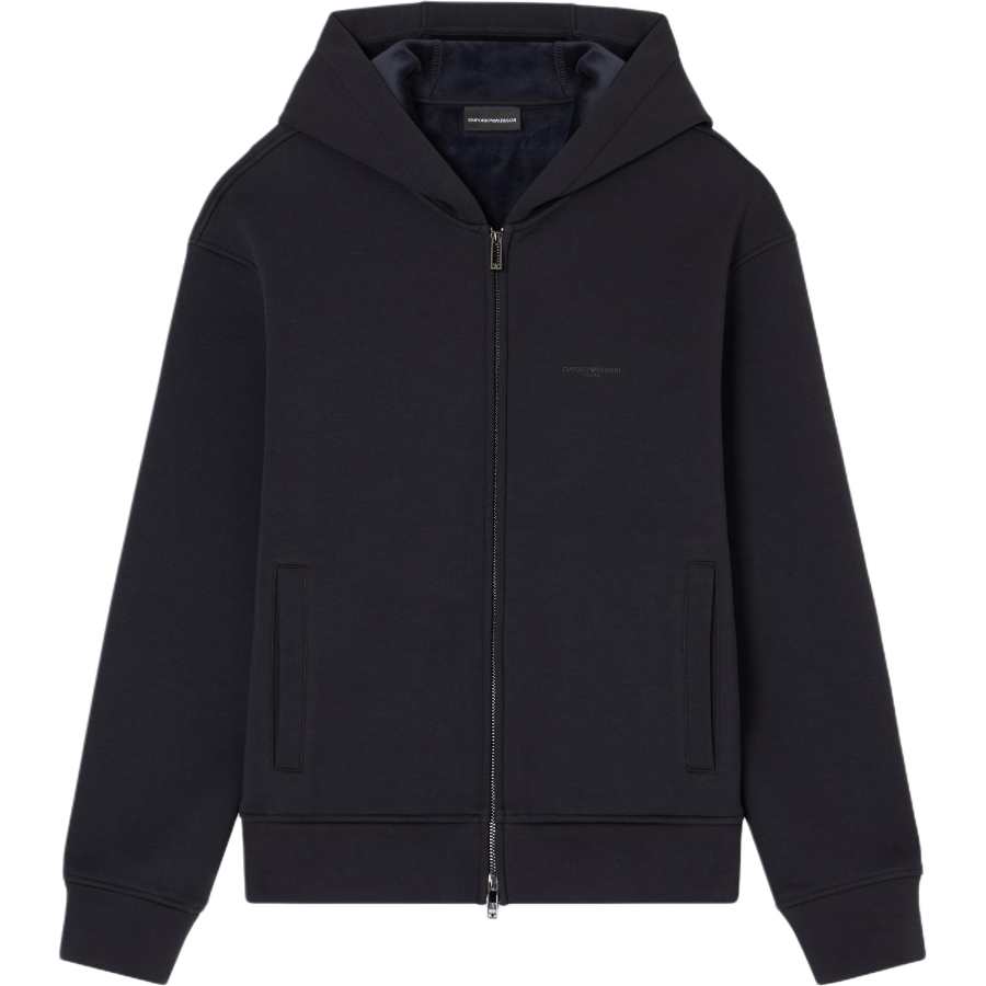 EMPORIO ARMANI Logo Detailed Zipped Hoodie