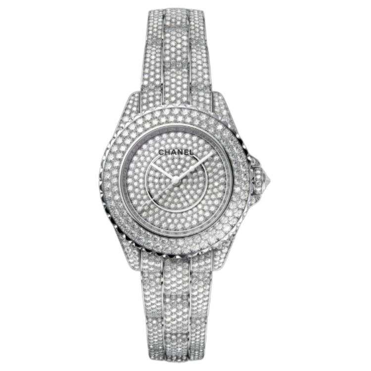 CHANEL J12 Wrist Watches Automatic Mechanical Movement 18K White Gold Strap 33mm White Dial Women's Watch