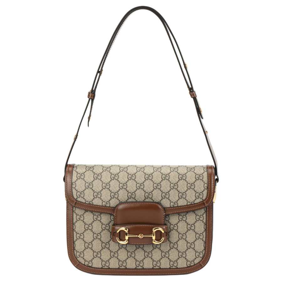 GUCCI Horsebit 1955 Small Shoulder Bags Beige/ebony
