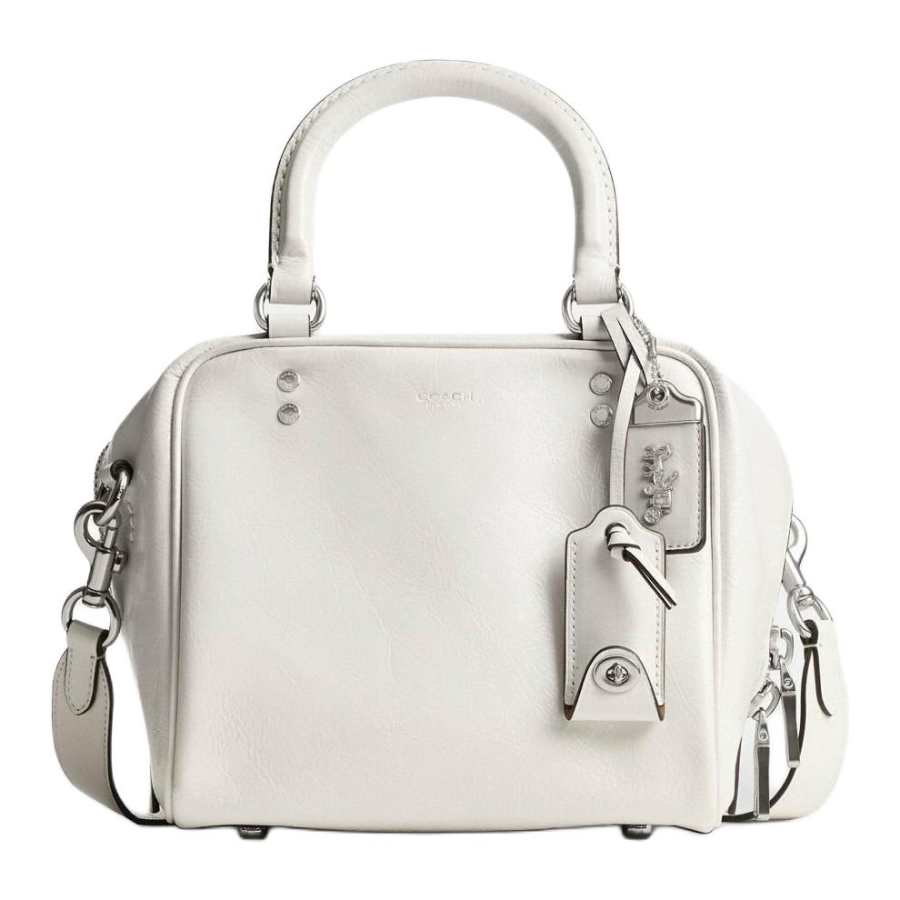 COACH Rogue Leather Toast Bag, Shoulder Bag, Crossbody Bag, Handbag Small Women's White