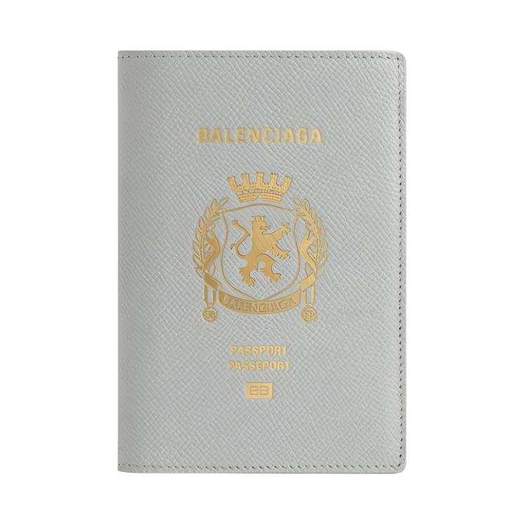Balenciaga Cow Leather Wallet Unisex Gray