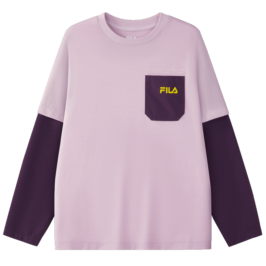 FILA KIDS Feile Kids' Long Sleeved T Shirt Zhuoyan Purple Teenagers