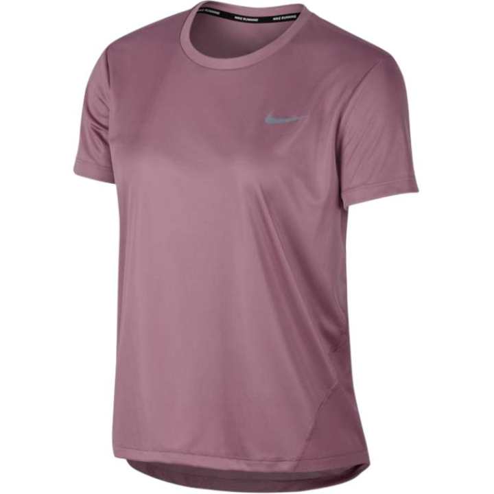 Nike Nike MILER T Shirts Women's Purple Crew Neck Moderate