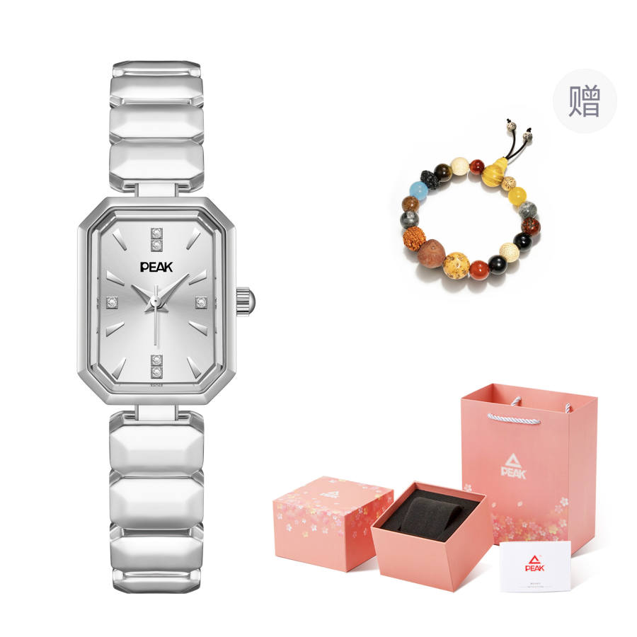PEAK Water Collection Quartz Movement Stainless Steel Watchband Watch Women's Watch Silver Dial