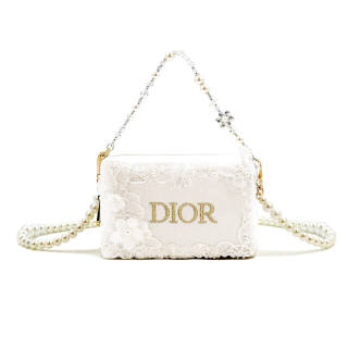 DIOR [Custom Makeup Bag]Silent Moonlight Makeup Bags Minimalist Modern Classic Print Denim Fabric