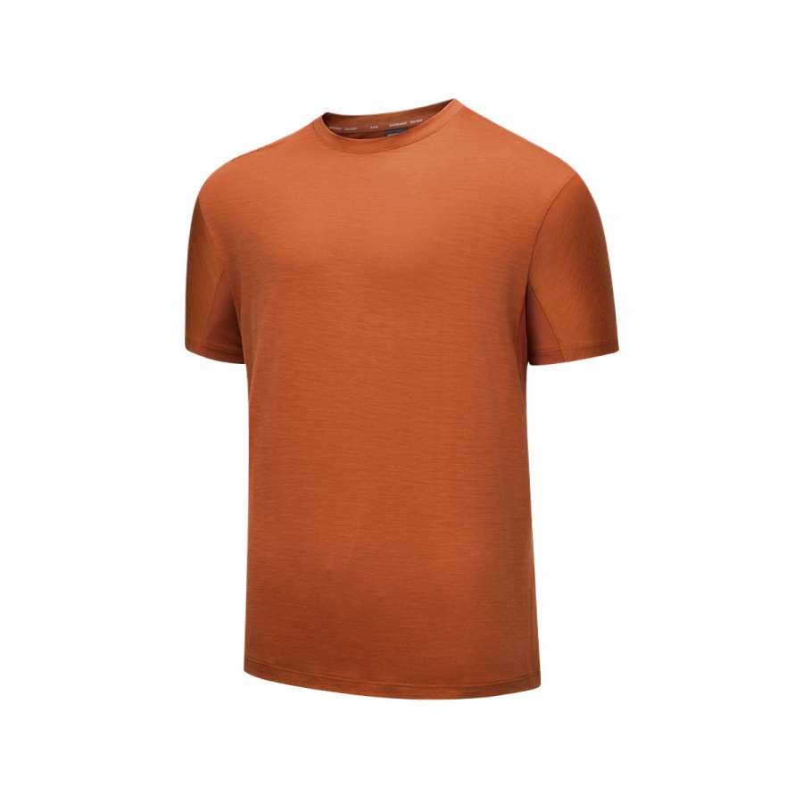 Saucony T Shirts Men's Yada Orange Crew Neck Moderate