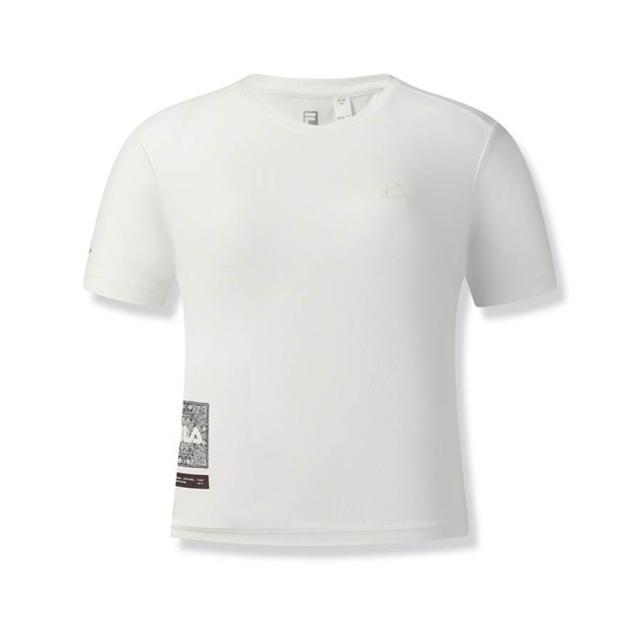 FILA Explorer T Shirts Women's Snow Crew Neck Moderate Straight Fit