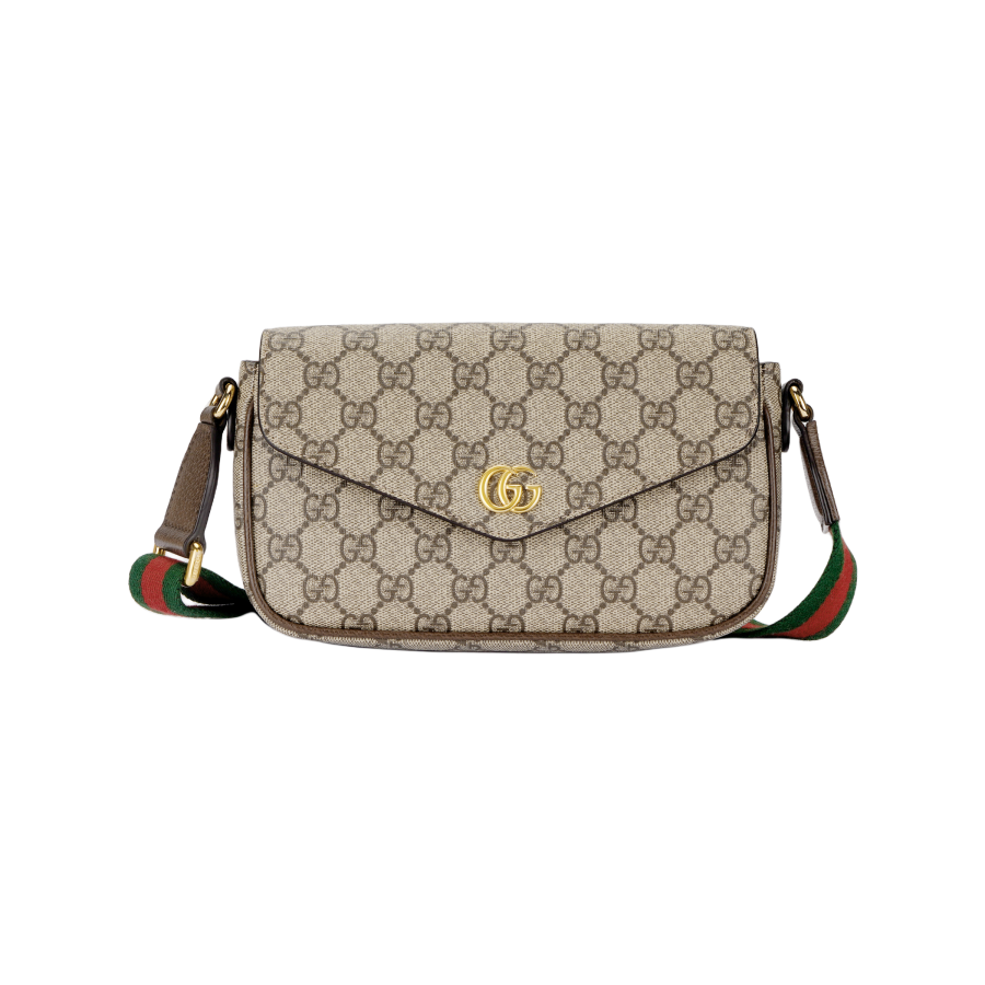 GUCCI Ophidia Canvas With Leather Shoulder Bag, Crossbody Bag Mini Women's Brown
