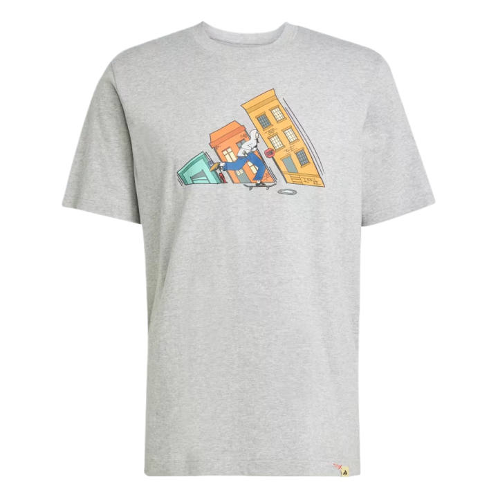 Adidas Adidas T Shirts Men's Gray Crew Neck Moderate Straight Fit
