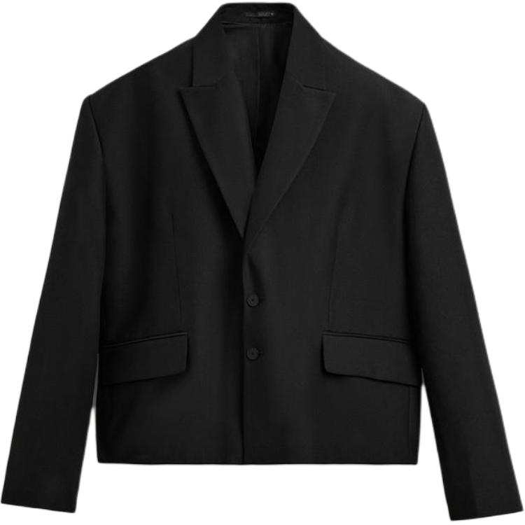 ZARA Business Suits Men's Black Moderate Business Suit