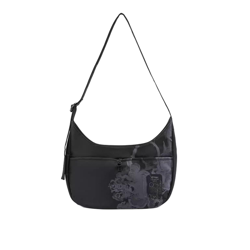 Li-Ning Li Ning Printed Pattern Shoulder Bag Unisex Black