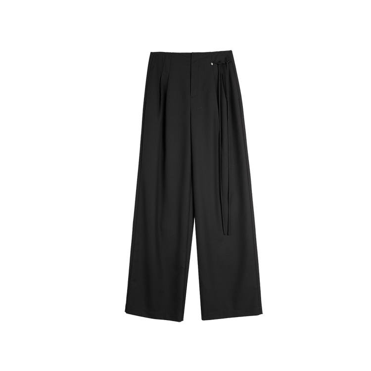ELLE Casual Pants Women's Black Thin Straight Fit Pants