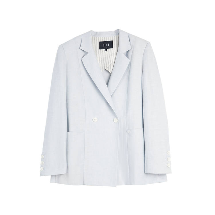 ELLE Business Suits Women's Blue Suit Collar Moderate