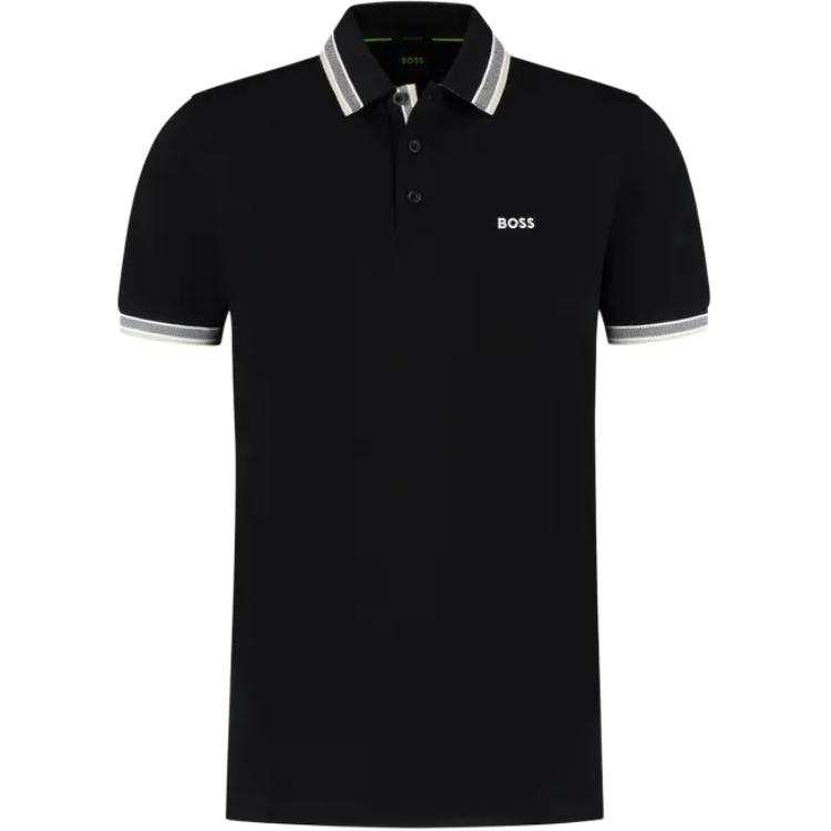 Hugo Boss striped-collar polo shirt
