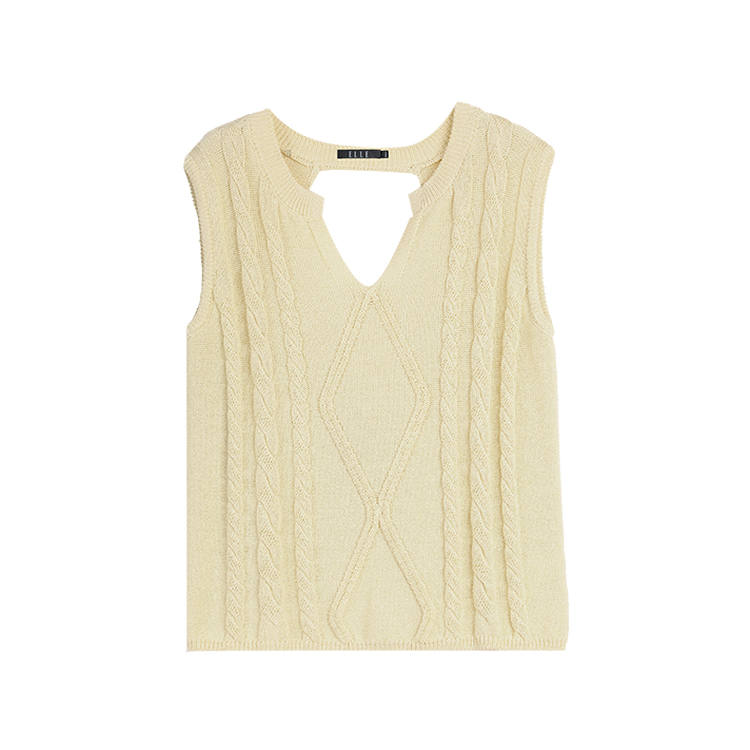 ELLE Tank Tops Women's Yellow Crew Neck Moderate Straight Fit