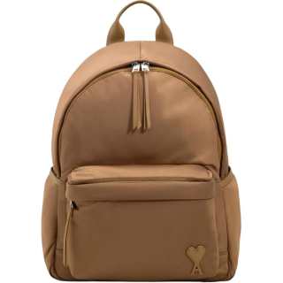 Amiparis Paris Logo Patch Zipped Marcel Backpack