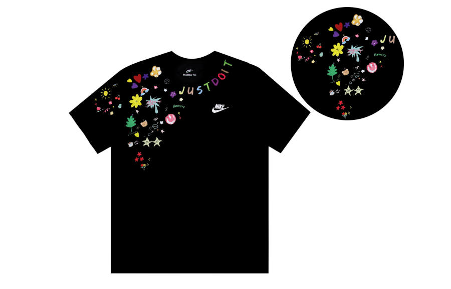 Nike Nike Handmade Remake Sunshine Star Dream Print T Shirt Unisex Black