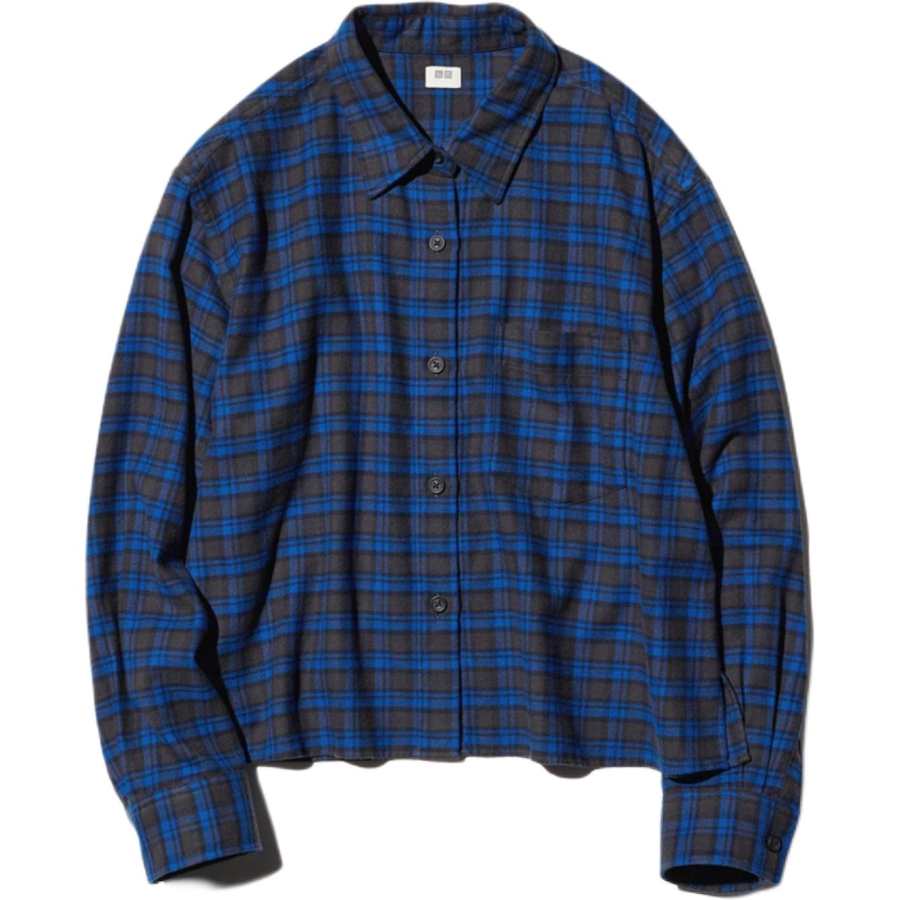 UNIQLO Shirts Women's Royal Blue Lapel Moderate