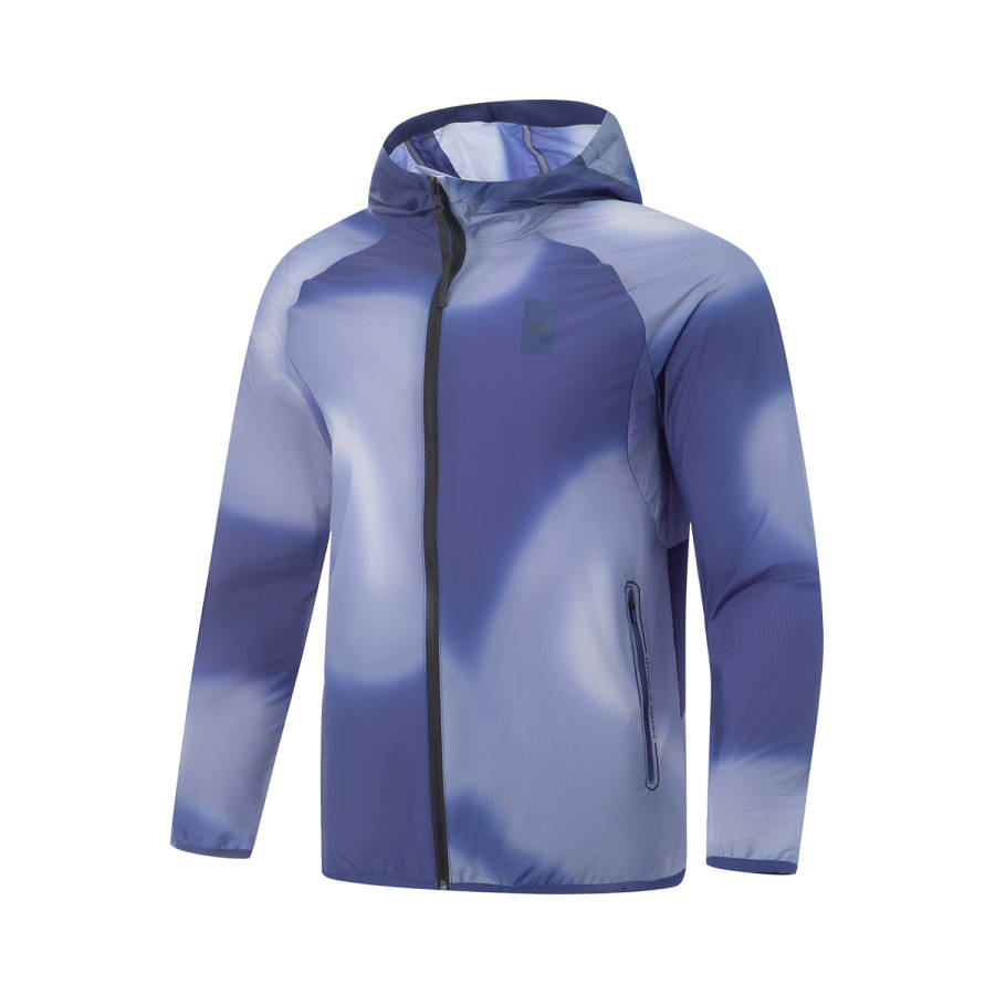 Li-Ning Li Ning Fitness Series Trench Coat Men's Dull Gray Purple All Over Print