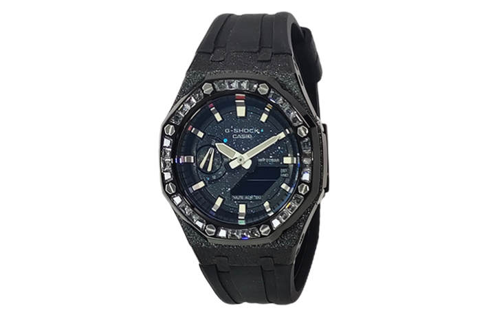 CASIO CASIO Custom Collection Quartz Movement Fluoroelastomer Strap Watch Men's Watches Black Dial