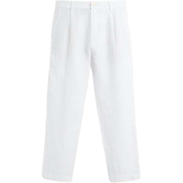 ZARA Casual Pants Men's White Moderate Straight Fit Pants
