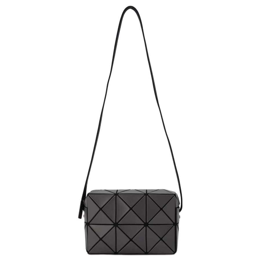 ISSEY MIYAKE Cuboid Polyvinyl Chloride Resin Crossbody Bags Women's Charcoal Gray