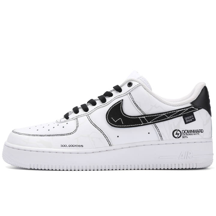 Nike Nike Air Force 1 Mechanical Thor Abrasion Resistant Low top Skateboard Shoes Unisex Black White
