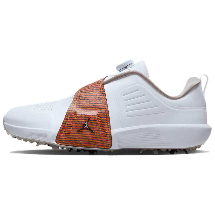 Jordan Jordan Air Rev Artificial Leather Cushioning Abrasion Resistant Breathable Low top Golf Shoes Men's White Brown