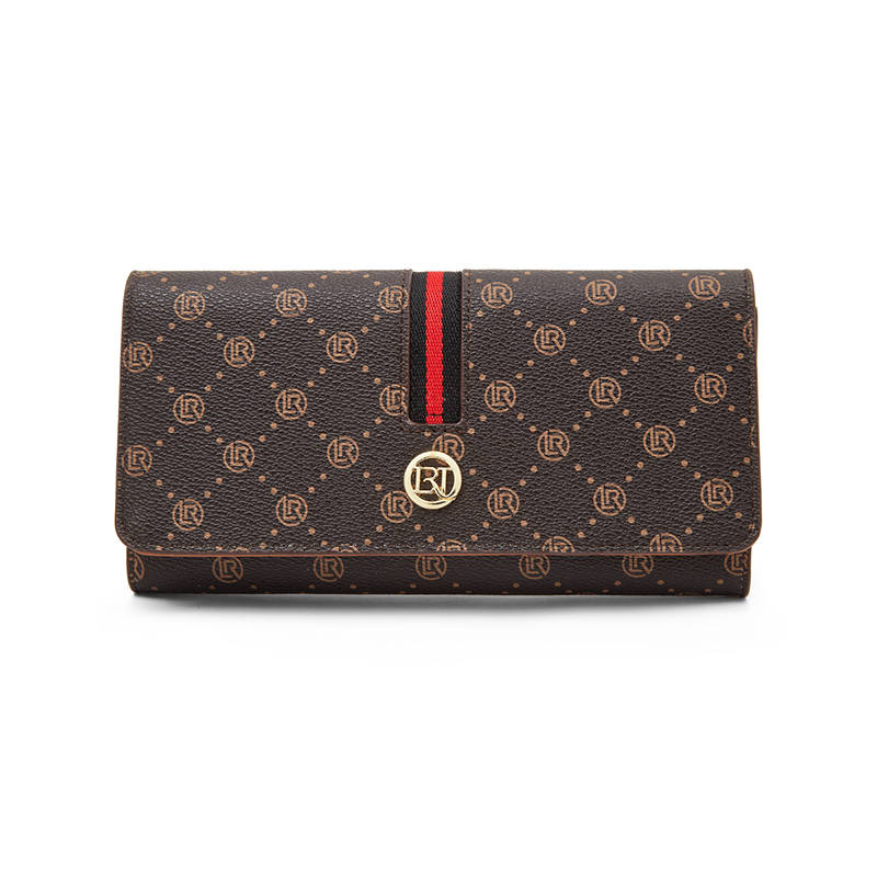 LAORENTOU Synthetic Leather Wallet Unisex Coffee/Pink