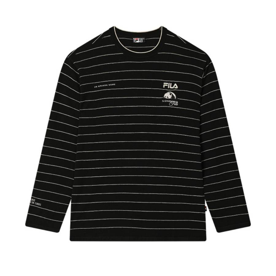 FILA Heritage Knitwear Men's Jet Black Crew Neck Moderate Other